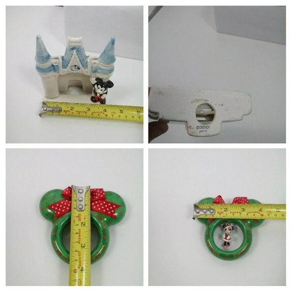 Vintage Disney Cinderella Castle Ceramic Picture Frame & Mickey Minnie Ornaments - Picture 11 of 14
